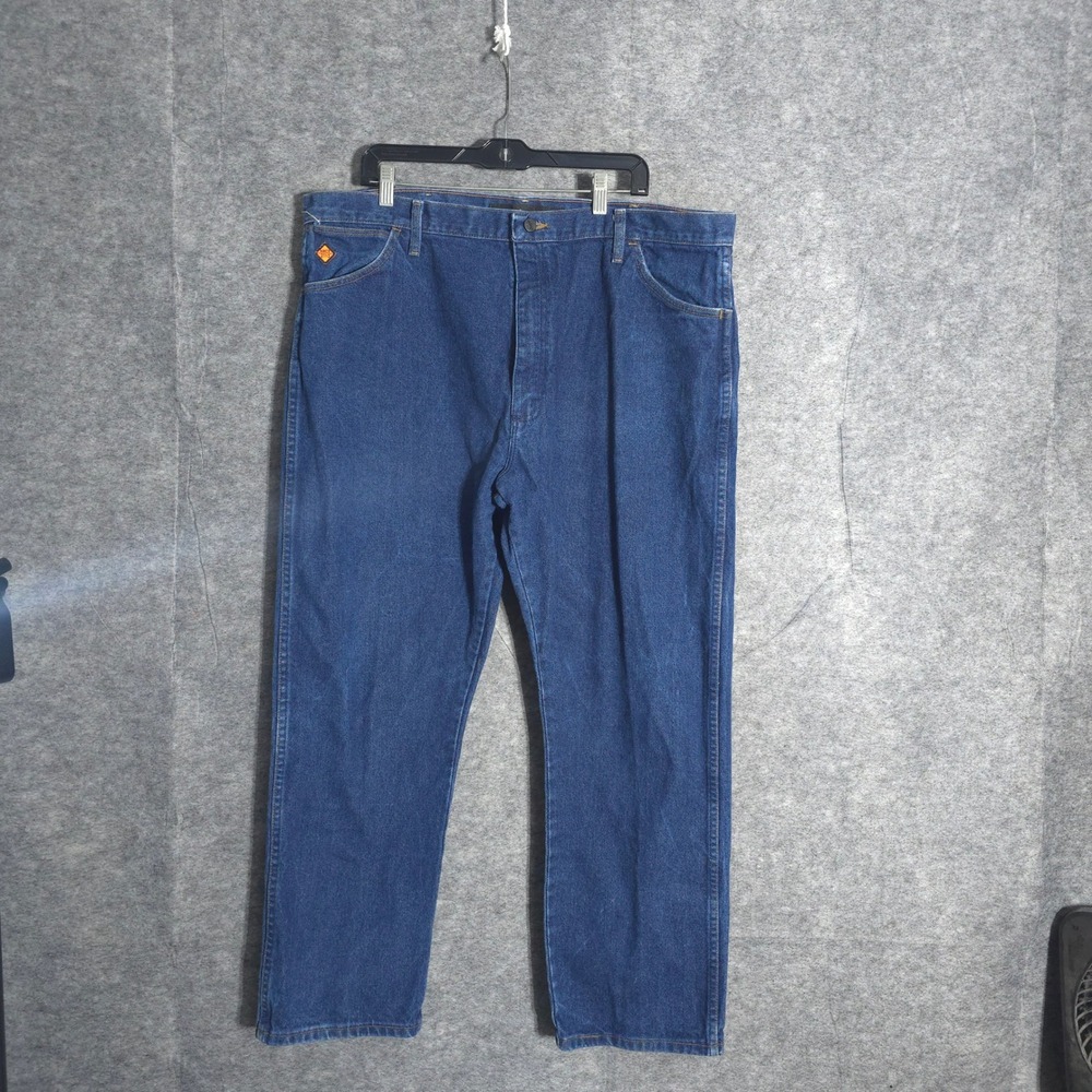 Wrangler FR13MWZ Jeans Mens 42x30 Blue Flame Resistant Workwear Straight Denim